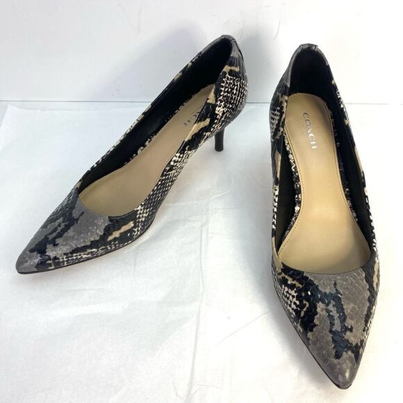 Coach Shoes - Coach Pumps Heels Classic Snake Print Stiletto Heels Shoes Women’s size 7.5